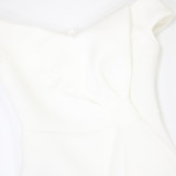 One Shoulder Solid Color Fashtail Dress CYA-902400