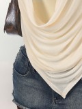 Halterneck Backless Drawstring Top GXIY-K26L2454