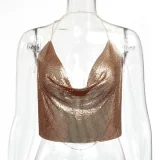 Metal Sequins Halterneck Tank Top GZYY-6008