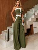Contrast Color Stripe Two Piece Pants Set QODY-6078