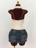 Halterneck Backless Drawstring Top GXIY-K26L2454