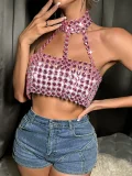 Hand-sewn Gemstone Halterneck Top GZYY-21330