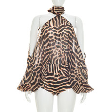Print Off Shoulder Top Shorts 2 Piece Set GSZM-C26ST187