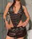 Gemstone-Studded Halterneck Backless Top GZYY-B25839