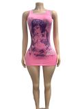Print Sleeveless Mini Dress GFCF-1492