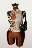 Print Hollow Out Sleeveless Tank Top YWXS-K26L2231