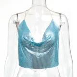 Metal Sequins Halterneck Tank Top GZYY-6008