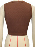 Ribbed Rivet Tank Top SH-391586