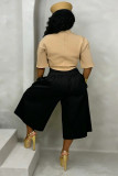 Solid Color Ruched Loose Trousers SH-391585