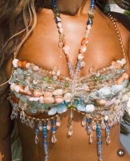 Colored Gemstone Halter Chain Tank Top GZYY-B25266
