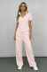 Solid Color Lapel Two Piece Pants Set SSNF-211523