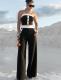 Contrast Color Stripe Two Piece Pants Set QODY-6078