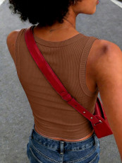 Ribbed Rivet Tank Top SH-391586
