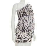 Mesh Print Long Sleeve Cover-Up+Mini Dress Suit GSZM-J26ST239