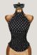 Polka Dots Print Halterneck Tank Top GXIY-K26L2606