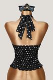 Polka Dots Print Halterneck Tank Top GXIY-K26L2606