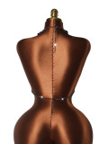 Gemstone-Studded Halterneck Backless Top GZYY-B25839
