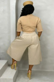 Solid Color Ruched Loose Trousers SH-391585