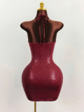 Solid Color Hollow Out Bodycon Dress GXIY-K26L2572