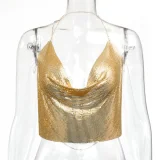 Metal Sequins Halterneck Tank Top GZYY-6008
