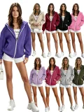 Plus Size Solid-Color Thickened Hoodie Coat SSNF-2021852A