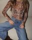 Mesh Print Long Sleeve Top YWXS-K26L2265