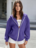 Plus Size Solid-Color Thickened Hoodie Coat SSNF-2021852A