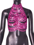 Hollow Out Gemstone Halterneck Tank Top GZYY-B22174