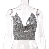Metal Sequins Halterneck Tank Top GZYY-6008