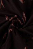 Mesh Print See Through Spli Maxi Dress YWXS-K25L1759