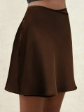 Solid Color Tie Up Skirt YWXS-K25L1883