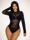 Leopard Print See Through Bodysuit YWXS-K25L1768