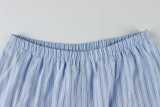 Stripe Tie Up Sling Top Two Piece Shorts Set YWXS-K26L2172
