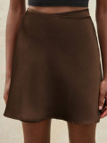 Solid Color Tie Up Skirt YWXS-K25L1883