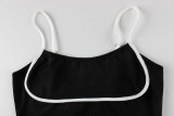 Contrast Color Yoga Tank Top Two Piece Culottes Set YWXS-K26L2386