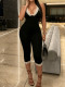 Lace Patchwork Backless Seventh Jumpsuit YWXS-K26L2255
