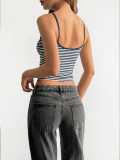 Stripe Print Contrast Color Tank Tops YWXS-K26L2309