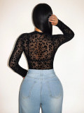 Leopard Print See Through Bodysuit YWXS-K25L1768