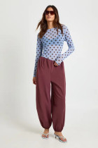 Long Sleeve Polka Dots Print Tops YWXS-K26L2419