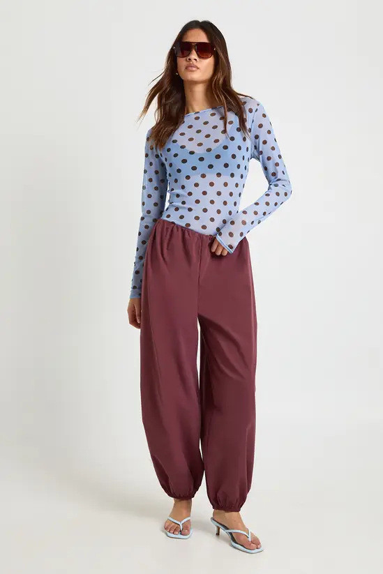 Long Sleeve Polka Dots Print Tops YWXS-K26L2419