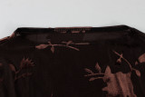 Mesh Print See Through Spli Maxi Dress YWXS-K25L1759