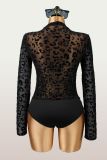 Leopard Print See Through Bodysuit YWXS-K25L1768