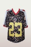Leopard Print V Neck T Shirt YWXS-K26L2115
