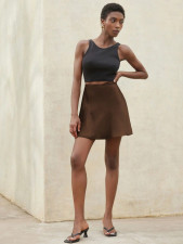 Solid Color Tie Up Skirt YWXS-K25L1883