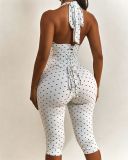 Polka Dots Print Sleeveless Romper YMEF-59111