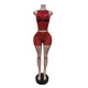 Solid Color Tank Top Two Piece Shorts Set MEM-88706