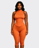 Polka Dots Print Sleeveless Romper YMEF-59111