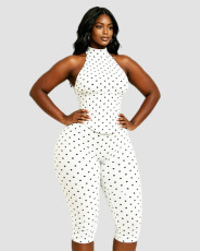 Polka Dots Print Sleeveless Romper YMEF-59111