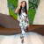 Sleeveless Print Backless Tight Jumpsuit MXBF-C26ST205