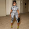Print Short Sleeve Backless Tight Jumpsuit GDSF-D26JP191
